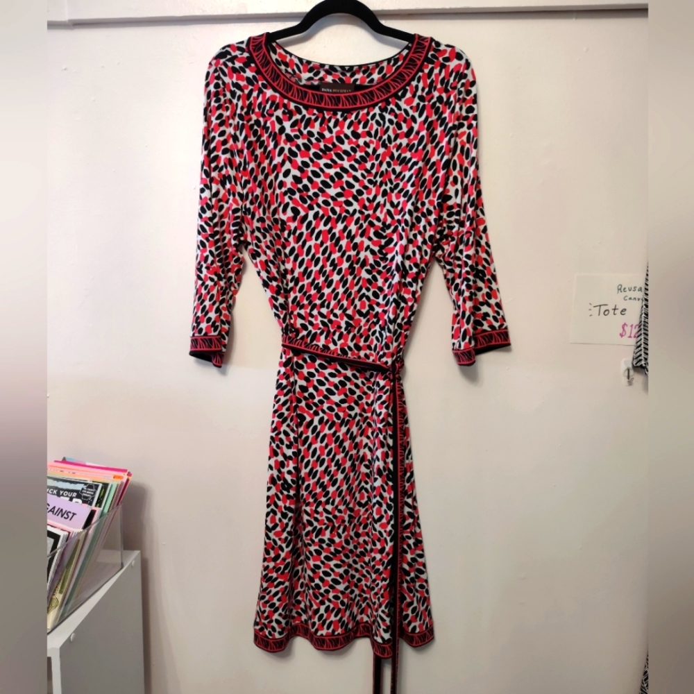 Black & Pink Patterned Dress Dana Buchman XL